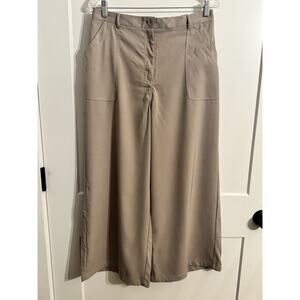 MAX STUDIO LONDON Women's High Rise Elastic Back Wide Leg Pants Khaki Sz XL NWT